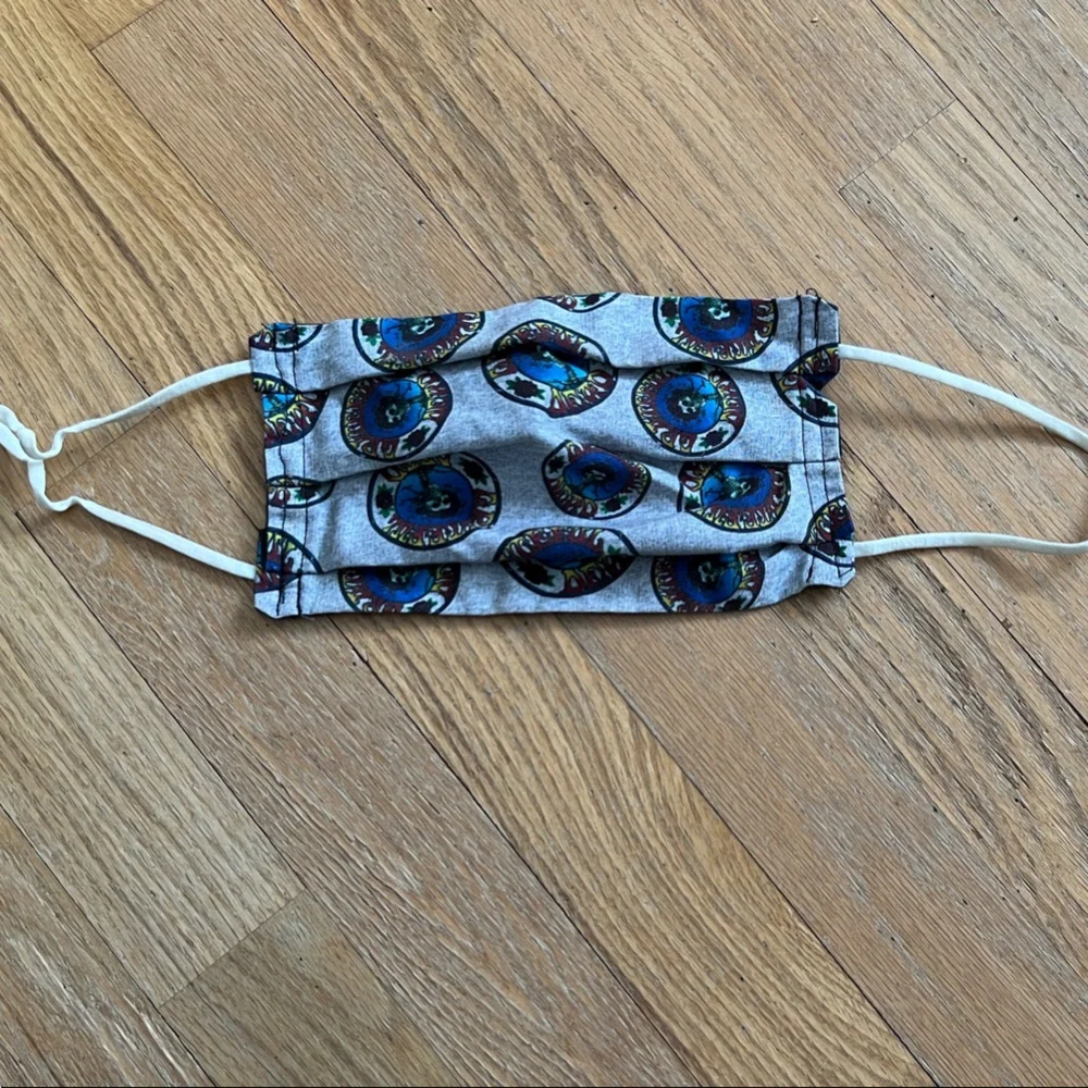 VINTAGE RARE Colorful GRATEFUL DEAD Pattern Face Mask Bobby Weir Jerry Garcia GC